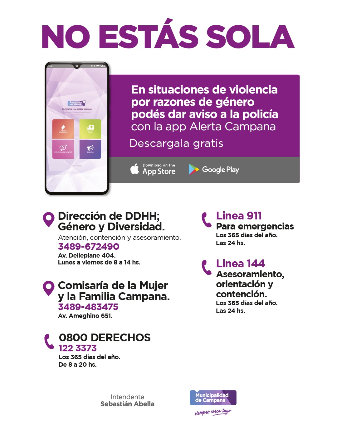 telefono direccion de genero 3489 672490