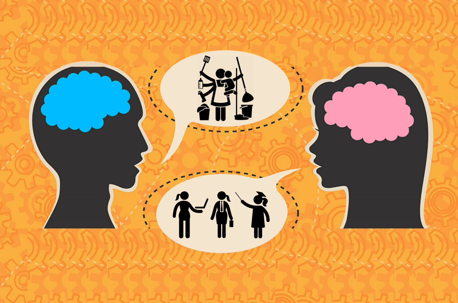 Dos personas hablando tomando los estereotipos de género como naturales